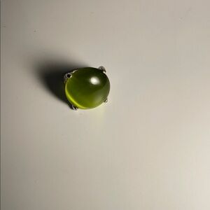 Elegant Green Stone Silver Ring